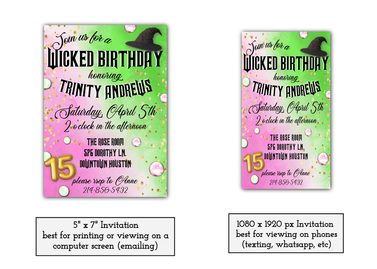 Wicked Birthday Party Invitation Template - Printable & Digital
